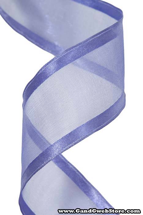 Wired Sheer Ribbon W/satin Edge Delphinium #47 - Image 2