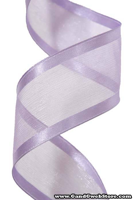 Wired Sheer Ribbon W/satin Edge Lavender #11 - Image 2